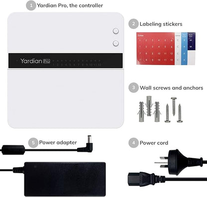 Yardian Pro Smart Sprinkler Controller (6-Zone) – Easy DIY Install, Apple HomeKit, Ethernet & Wi-Fi, Manual Buttons, Weather-Based Scheduling