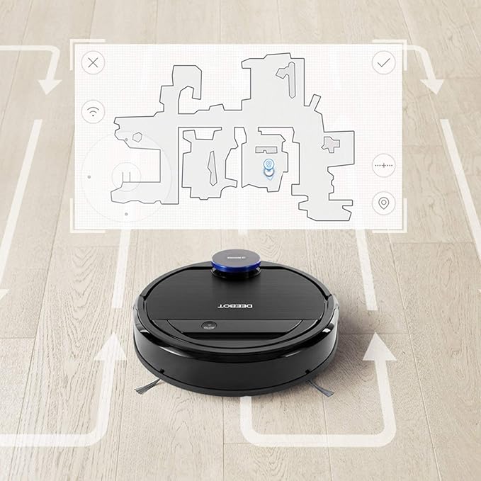 ECOVACS DEEBOT 930, Smart Robotic Vacuum, Carpet, Bare, Pet Hair plus Intelligent Mapping, OZMO Mopping, Adaptive Floor Sensing Technology, with Alexa Navi, Black (Renewed)