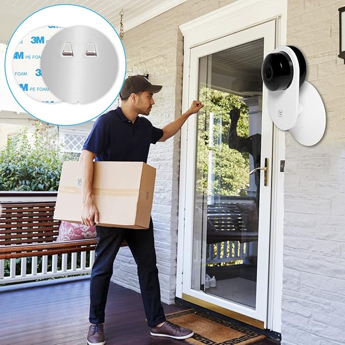 4 Pack Indoor Wall Mount for Yi Home Security Camera, No Punching, Extremely Simple Installation (Camera is NOT Included)
