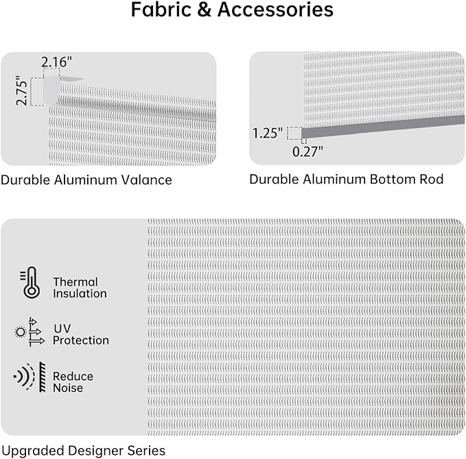 Motorized Coupled Shades, Falme Resistant Smart Solar Shades for Large Windows Automatic Blinds Compatible with Alexa, Electric Roller Blinds Customized for Home Office(1% Openness Sliver)