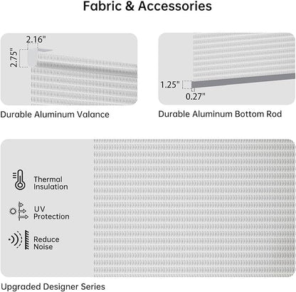 Motorized Coupled Shades, Falme Resistant Smart Solar Shades for Large Windows Automatic Blinds Compatible with Alexa, Electric Roller Blinds Customized for Home Office(1% Openness Sliver)