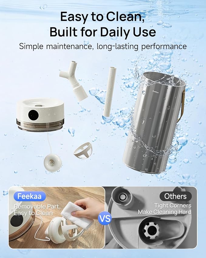 Feekaa Stainless Steel Humidifier, 8L/2.1Gal Cool Mist Humidifiers for Bedroom, Easy to Clean Humidifier Large Room with Diffuser, Humidifiers for Baby Kids Nursery Living Room Office Plant