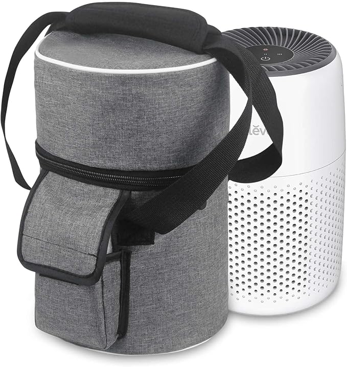 Carrying Bag for LEVOIT Core Mini-P Air Purifiers, Portable Core Mini-P Air Purifiers Travel Case Bag With Accessory Pocket & Handle, Travel, Hotel, Camping, Car, Home, Office (Gray)