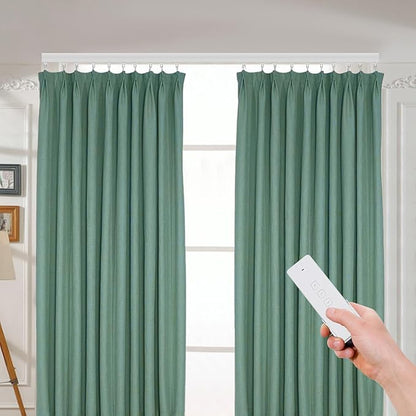 Electric Curtain Track with Remote Control, Motorized Curtain Track System, App & Voice Control, Compatible with Alexa and Google Home for Ceiling and Wall Mounta