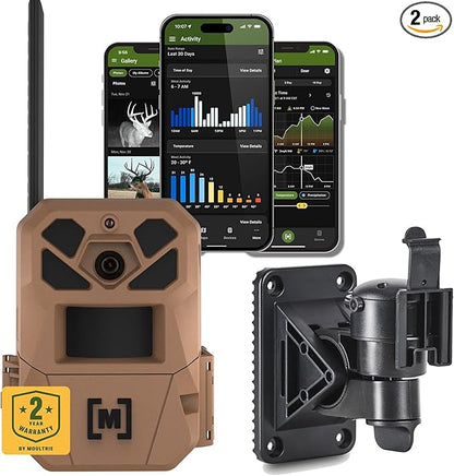 Moultrie Edge 3 Cellular Trail Camera Bundle with Flex Mount 2 – 40MP HD Photos, 1080p Video, Low-Glow Flash, GPS, Multi-Carrier Auto-Connect, Built-in Memory, 0.5s Trigger, AI Buck Detection