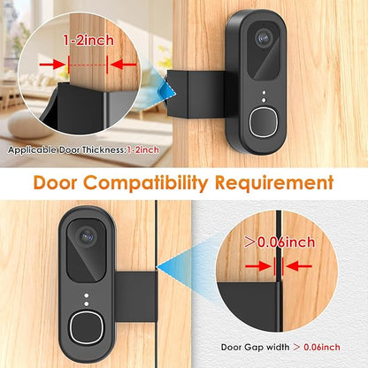 Anti-Theft Doorbell Mount for Arlo Video Doorbell 2K (2nd Gen), Arlo Camera Mount Easy No-Drill Mounting Bracket, Weatherproof Protection for Arlo Doorbell Camera, Ideal for Homes Apartments Rentals