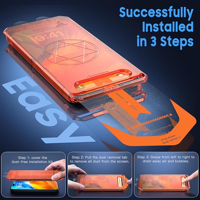 Uyiton for iPhone 15 Pro Matte Screen Protector, Anti-Fingerprint [Easy to Install] Anti-Reflection Shatterproof Full Coverage [Case Friendly] Anti-Glare 9H Tempered Glass Screen Cover, 2 Packs