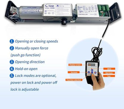 Automatic Electric Door Operator, Auto WiFi Swing Door Opener System with Integrated Mobile App Control, Voice Assistant