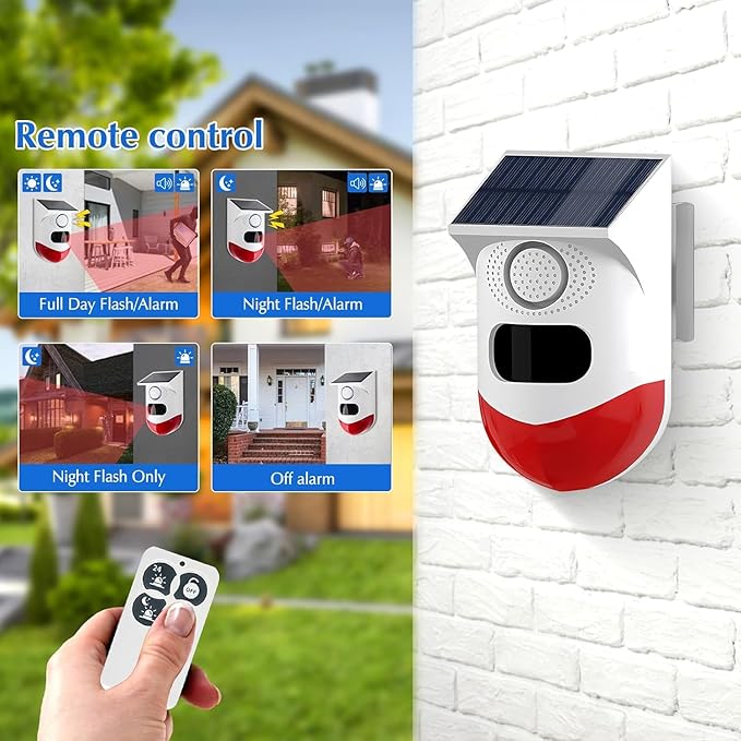 Yasorn RF Infrared Door Alarm with Remote Control - 120dB Loud Siren, 12m/110° Detection Range, IP67 Waterproof - Wireless Security Alarm System for Garage, Farm, Garden & Outdoor Use