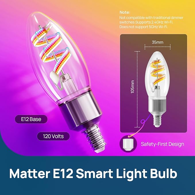 Linkind Matter Smart Light Bulb 2700K-6500K+Matter Smart Light Bulb RGBTW