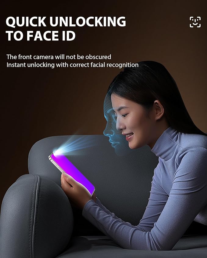 PDDKISS Compatible for iPhone 13 Pro Max Privacy Screen Protector/iPhone 14 Plus Screen Protector 6.7 Inch, Purple Gradient Anti Spy Anti Blue Light HD Tempered Glass Easy Installation