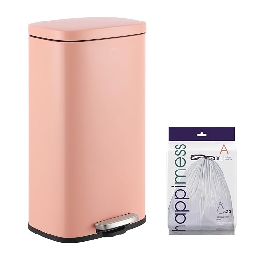 happimess Curtis 8 Gal Step Trash Can Soft Close 25", Flamingo Pink