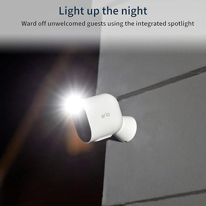 Arlo Pro 4 Spotlight Camera - 3 Pack - Wireless Security, 2K Video & HDR, Color Night Vision, 2 Way Audio, Direct to WiFi No Hub Needed, VMC4350P - White (Renewed)