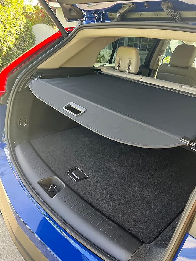 Retractable Cargo Cover Compatible with Cadillac XT4 2019-2025 Rear Privacy Screen Car Storage Trunk Luggage Tonneau Security Shade Protector Anti Theft Shield (Carbon Fiber Style)