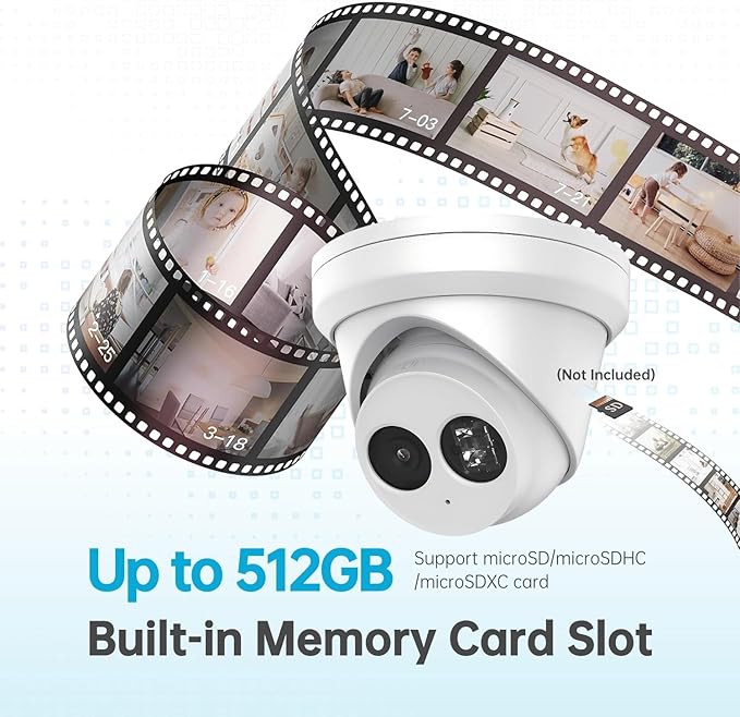 DS-2CD2383G2-IU 4K 8MP IP Camera PoE Turret Camera Outdoor with Human/Vehicle Detection, 2.8mm Lens, Night Vision, IP67, IK10, Built-in Mic, 120dB True WDR, H.265+, International English Version