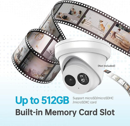 DS-2CD2383G2-IU 4K 8MP IP Camera PoE Turret Camera Outdoor with Human/Vehicle Detection, 2.8mm Lens, Night Vision, IP67, IK10, Built-in Mic, 120dB True WDR, H.265+, International English Version