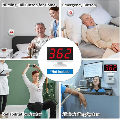 Nurse Call System,Wireless Caregiver Pager Calling System,1000ft, 1 Alert Emergency Call Button for Medical Clinic Nurses Station Home Hospital Assisted Living(Without Receiver