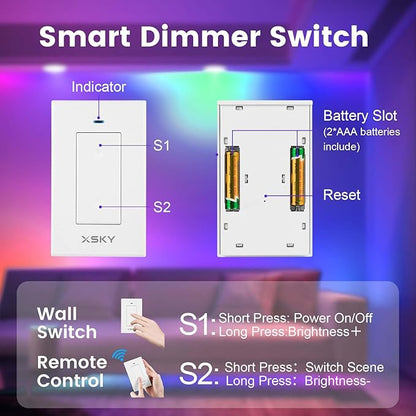 Xsky Smart Recessed Lighting 6 inch 12 Pack Dimmer Switch and Matter Bridge Include, Zigbee 3.0 Matter Light, RGBCW Color Changing, Dimmable Downlight, Alexa/Google/Siri/Home Assistant Compatible