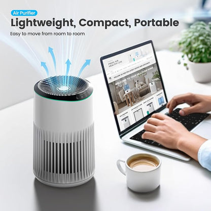 Air Purifiers for Bedroom Home for Smoke Pet Dander Odors 1 Pack White
