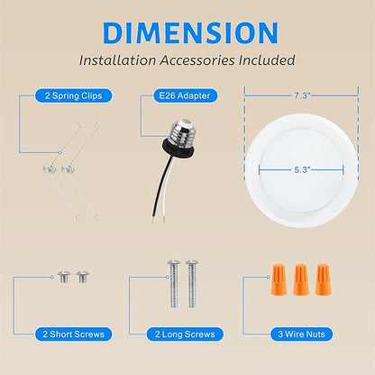 ECOELER 6inch LED Flush Mount Disc Light,16.5W Dimmablel Ceiling Lighting Fixture, 4000K Cool White 1000Lm, Low Profile Aluminum Trim Surface Mount Downlight, ETL & FCC Listed, 10 Pack