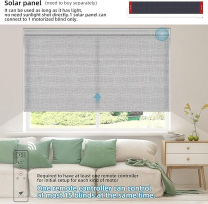 SmartWings Motorized Light Filtering Shades, Work with Matter Homekit Z-Wave Alexa Google, 70% Blackout Shades Translucent, Cordless Blinds with Remote Rechargeable, Max 110" W x 148" H, Safari Smoke