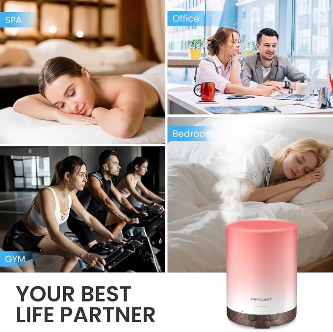 URPOWER 300mL Essential Oil Diffuser Ultrasonic Aromatherapy Diffuser