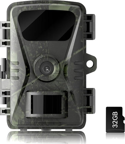 Trail Camera, 2026 New Upgrade 32MP 0.1S Trigger Motion Activated, Game Camera with Night Vision IP66 Waterproof 130 Cam Lens for Outdoor Wildlife Monitoring Home Security, Gifts for Men