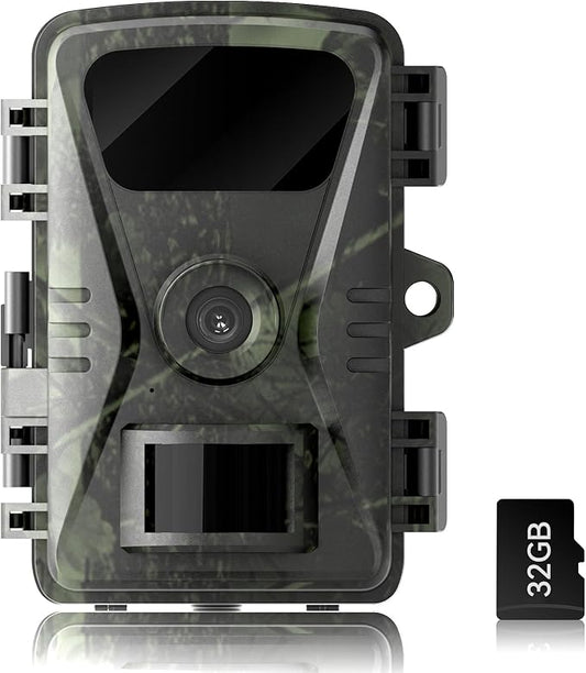Trail Camera, 2026 New Upgrade 32MP 0.1S Trigger Motion Activated, Game Camera with Night Vision IP66 Waterproof 130 Cam Lens for Outdoor Wildlife Monitoring Home Security, Gifts for Men