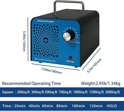 Portable High-Output Ozone Generator, Air Purifier for Odor Elimination, up to 4,000 Sq Ft, for Home, Basement, Office, Smoke, Pets