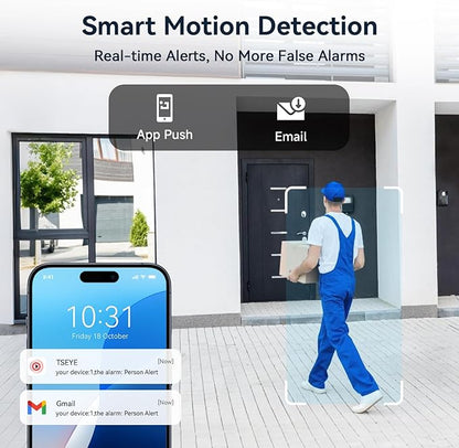 Wired Security Camera System Outdoor with 4pcs 1080P Waterproof Security Camera, 4CH AHD DVR with 500G HDD Indoor/Outdoor Surveillance DVR Kit, IR Night Vision, Motion Detection, 24/7 Record