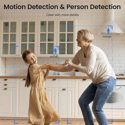 INFIYA 2K Indoor Camera-360° Pan/Tilt Baby/Elderly/Pet Camera with One-Tap Call & 24/7 Local Storage, Cameras for Home Security Works with Alexa/Google Home, K7-4 Pack (2.4GHz Wi-Fi Only)