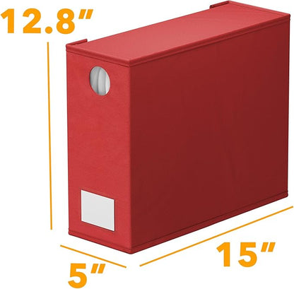 SpaceAid 8 Pack Bed Sheet Organizers and Storage, Foldable Sheet Organizer for Linen Closet, Sheets Set Folder Keeper with Window XL (Queen & King Size) Bedding Container (Red, 8 Pack)