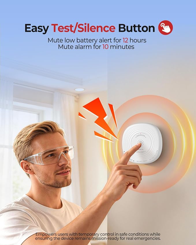 Heiman Smoke & Carbon Monoxide Detector Combo 10-Year Sealed Battery, 6Pack | UL 217 10th/UL 2034 5th Certified/85 dB Alarm, Photoelectric Fire Smoke Alarm & CO Detector for Home Hotel Rental Apartment