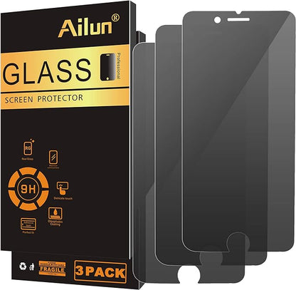 Ailun Screen Protector for iPhone 8 Plus 7 Plus Privacy Anti Glare 3Pack Anti Spy Private Tempered Glass