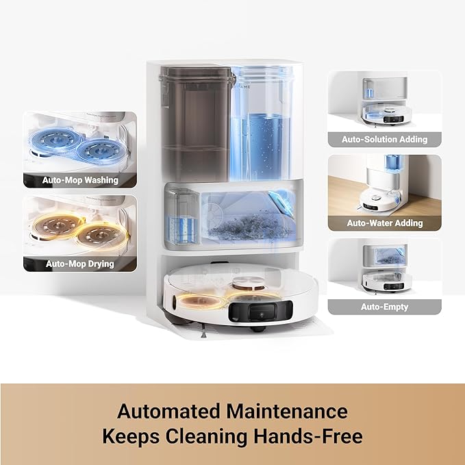DREAME L10s Ultra Gen 2 Robot Vacuum and Mop, 10,000Pa Suction, MopExtend Tech, All-in-One Base Station, 75 Days Auto-Empty, Mop Self-Washing&Drying, Smart Obstacle Avoidance, Carpet Cleaning