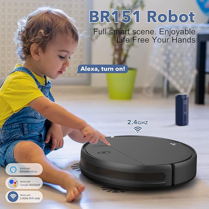 MAMNV BR151 Robot Vacuum Household Robotic Vacuums Black