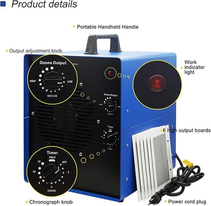 0zone Generator, 7000 Sq/Ft 0zone Machine Ionizer for Industrial, Commercial, Home, Car, Basement
