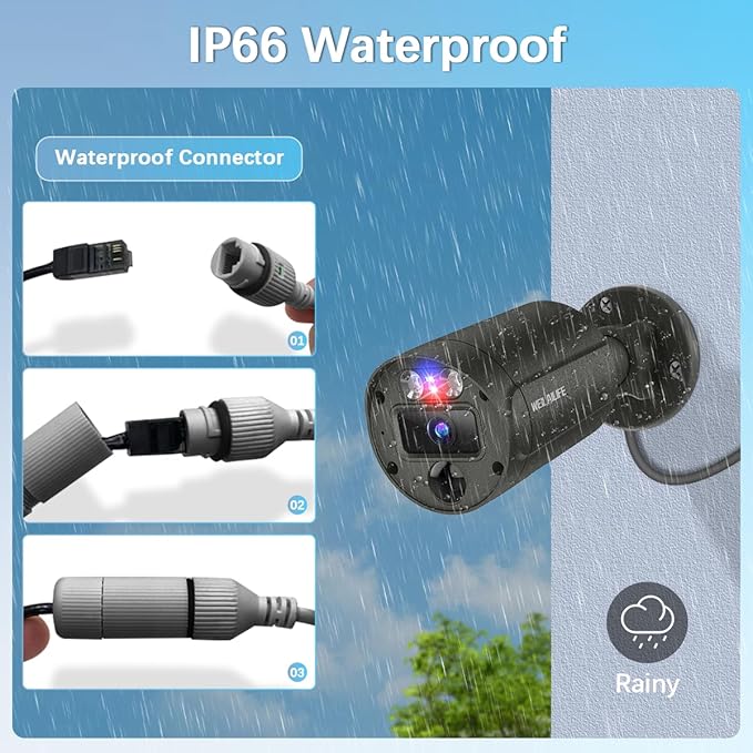 【2-Way Audio & 4K Ultra HD】 Outdoor Wired Security Camera System, Wired Cameras for Home Security, Home POE Video Surveillance Systems DVR Kits