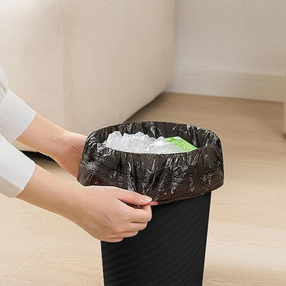 Small Plastic Trash Can - 1.8 Gallon - Black - Wastebasket Garbage Can Container