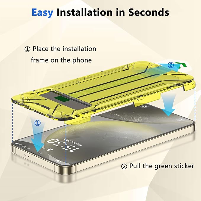 Fotbor for Samsung Galaxy S24 28° Privacy Screen Protector with [3s Installation Frame], Case Friendly 9H+ Tempered Glass 2Pack