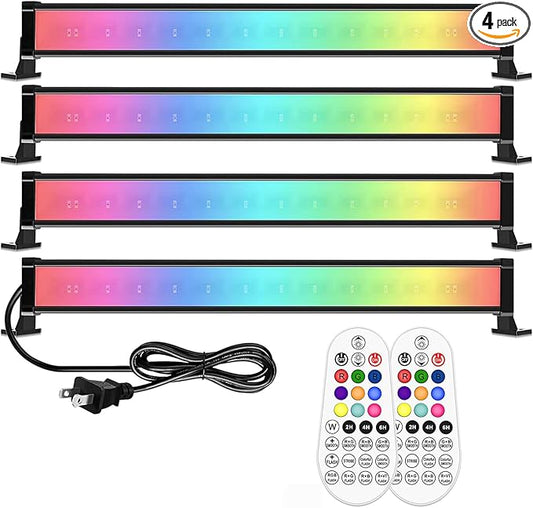 MEIKEE 25W RGB Wall Wash Lights, RGBW Color Changing Washer Strip Lights Outdoor, IP66 Waterproof LED Stage Light Bar for Christmas Halloween Party Landscape (4 Pack)