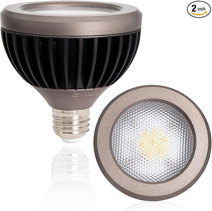 2 Pack PAR30 LED Outdoor Flood Light Bulb, 13W Aluminum Waterproof Short Neck LED Bulb E26 Base, Dimmable 3200K Warm White 40°, 75 Watt Equivalent, UL