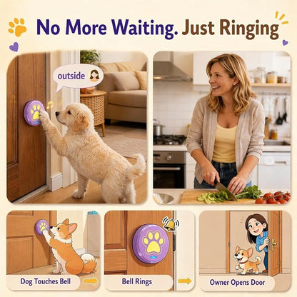 ChunHee Bells for Dog Training to Go Outside - Dog Door Bell with 36 Custom Sounds | Bell for Dogs to Ring to Go Potty | 5 Adjustable Volume(0-115dB) | Teach Puppies to Signal to Go Outside