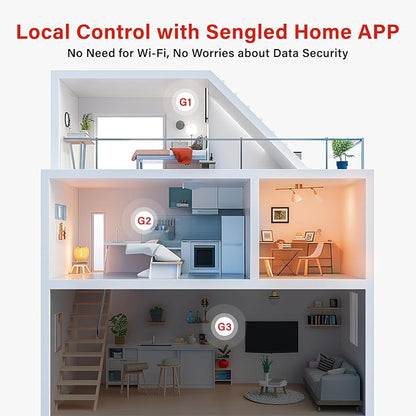 Sengled Dual Mode Smart Light Bulbs with Remote & App Control, LED Bulbs 2700K-6500K Dimmable, Remote Control Light Bulbs 60W Equiv, Local Group Control (4P No Remote, No Support Alexa & Google)