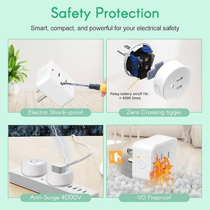 NineLeaf Programmable Remote Timer Switch & Wireless Outlet Plug, 500ft Range Plug in Light Switch, 15A/1500W Wall Mounted On/Off, No Wiring Needed for Fans, Christmas Lights, 1Remote 4Outlets