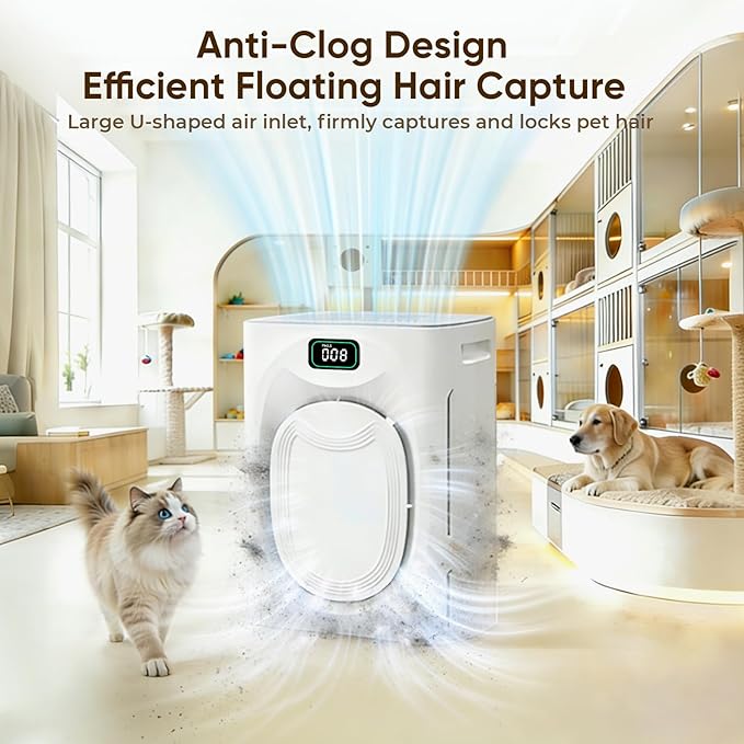 Air Purifier for Pets Home Up to 2500 Ft², Pet Air Purifier with Washable Double-Sided Filter & H13 HEPA, for Pet Hair Dander Odor Smoke Dust, PM2.5 Air Quality Monitor, Auto Mode, Smart WiFi