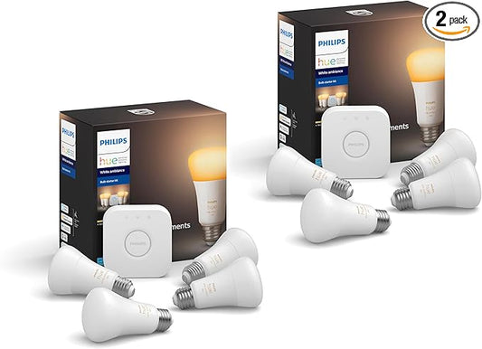 Philips Hue White Ambiance 60W Smart Button Starter Kit 2-Pack, Works with Amazon Alexa, Google Assistant, Apple HomeKit