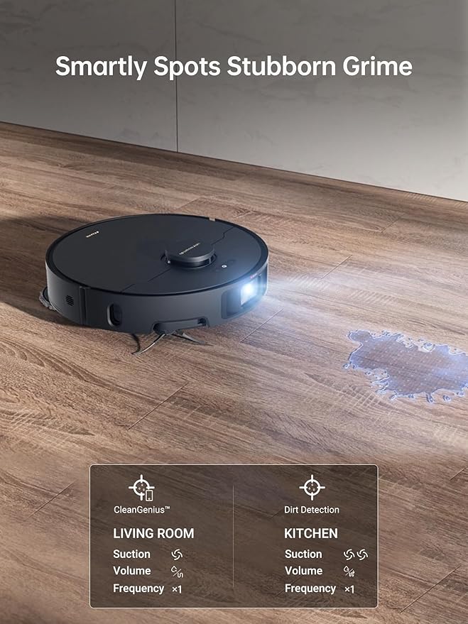 DREAME X40 Ultra Robot Vacuum and Mop Combo, 12,000Pa Powerful Suction, Side Brush Extend and Lifting, Mop Extend, Mops Raising and Removal, Washboard Self Cleaning and Mop Cleaning