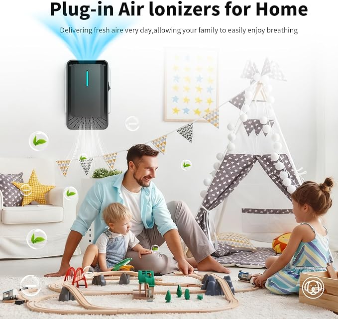 6 Pack Plug-In Negative Ion Air Purifiers for Small Rooms, Filter-Free