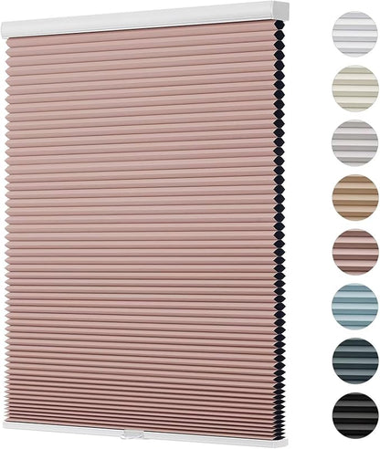 Changshade Cellular Shades Blackout Cordless Custom Size, Honeycomb Indoor Window Blinds Room Darkening 1.5 inch Cell Pleated Easy to Install for Home, Office, Bedroom, Nursey, Pink